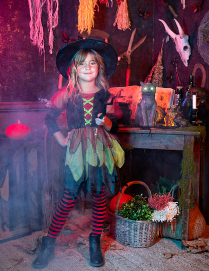 Dívčí halloweenský kostým lesní čarodějnice
