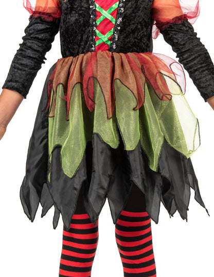 Dívčí halloweenský kostým lesní čarodějnice