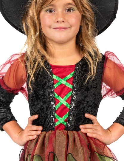 Dívčí halloweenský kostým lesní čarodějnice