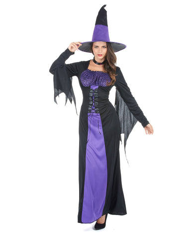 Dámský halloweenský kostým čarodějnice s živůtkem