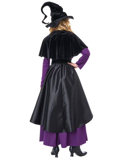 Luxusní černý a fialový kostým čarodějnice pro ženy