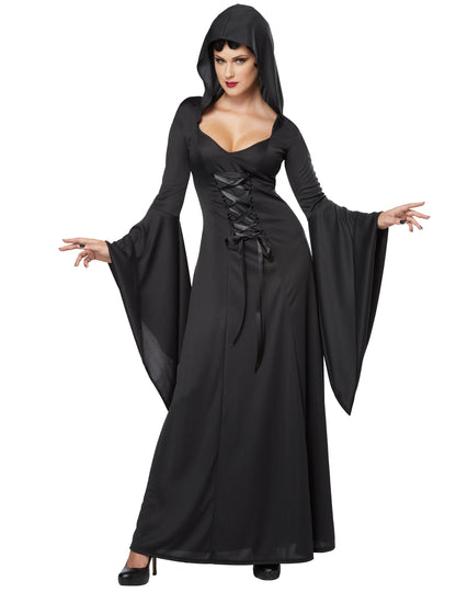 Kostým černé čarodějnice pro Halloweenskou ženu