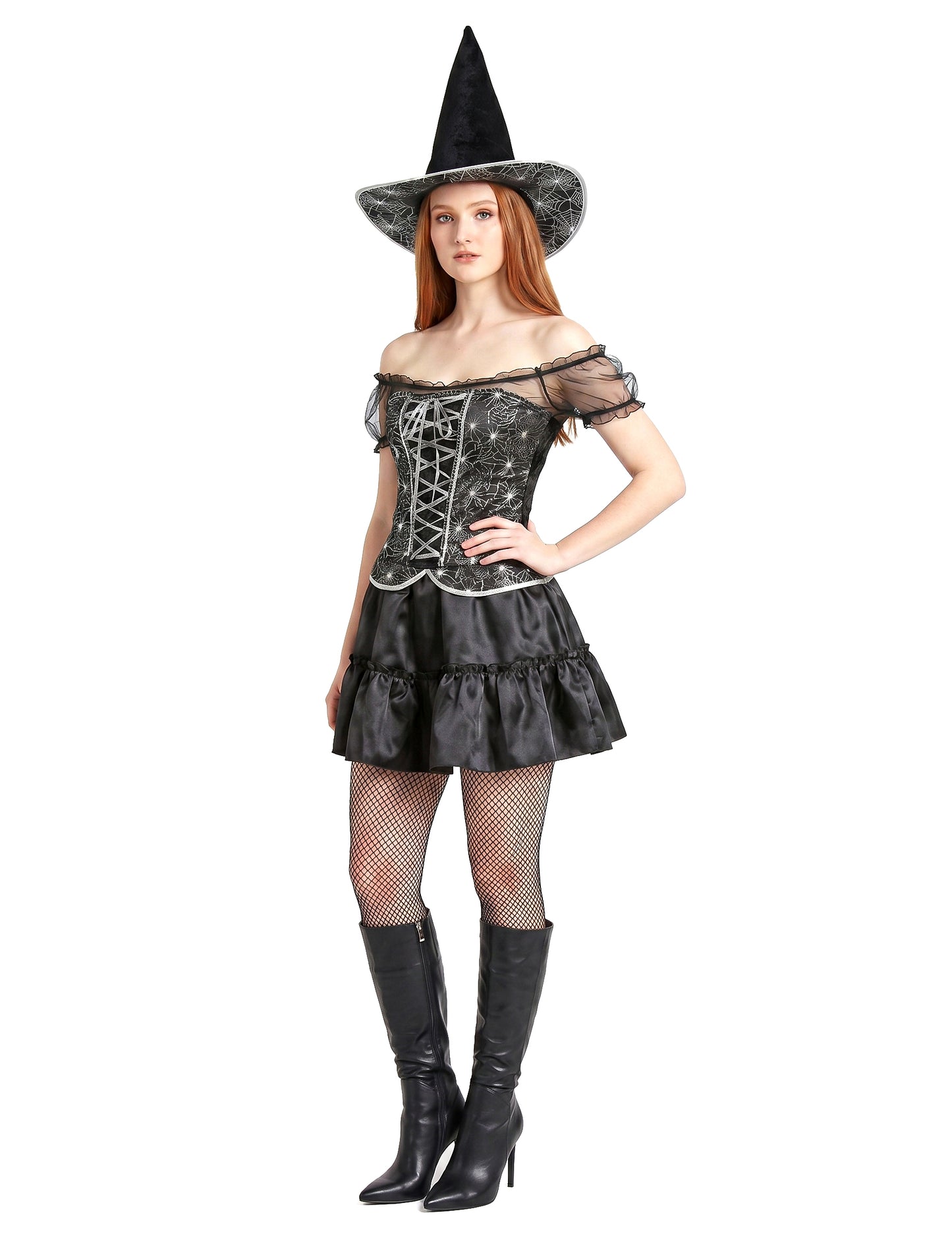 Dámský sexy kostým čarodějnice s živůtkem na Halloween
