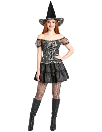Dámský sexy kostým čarodějnice s živůtkem na Halloween