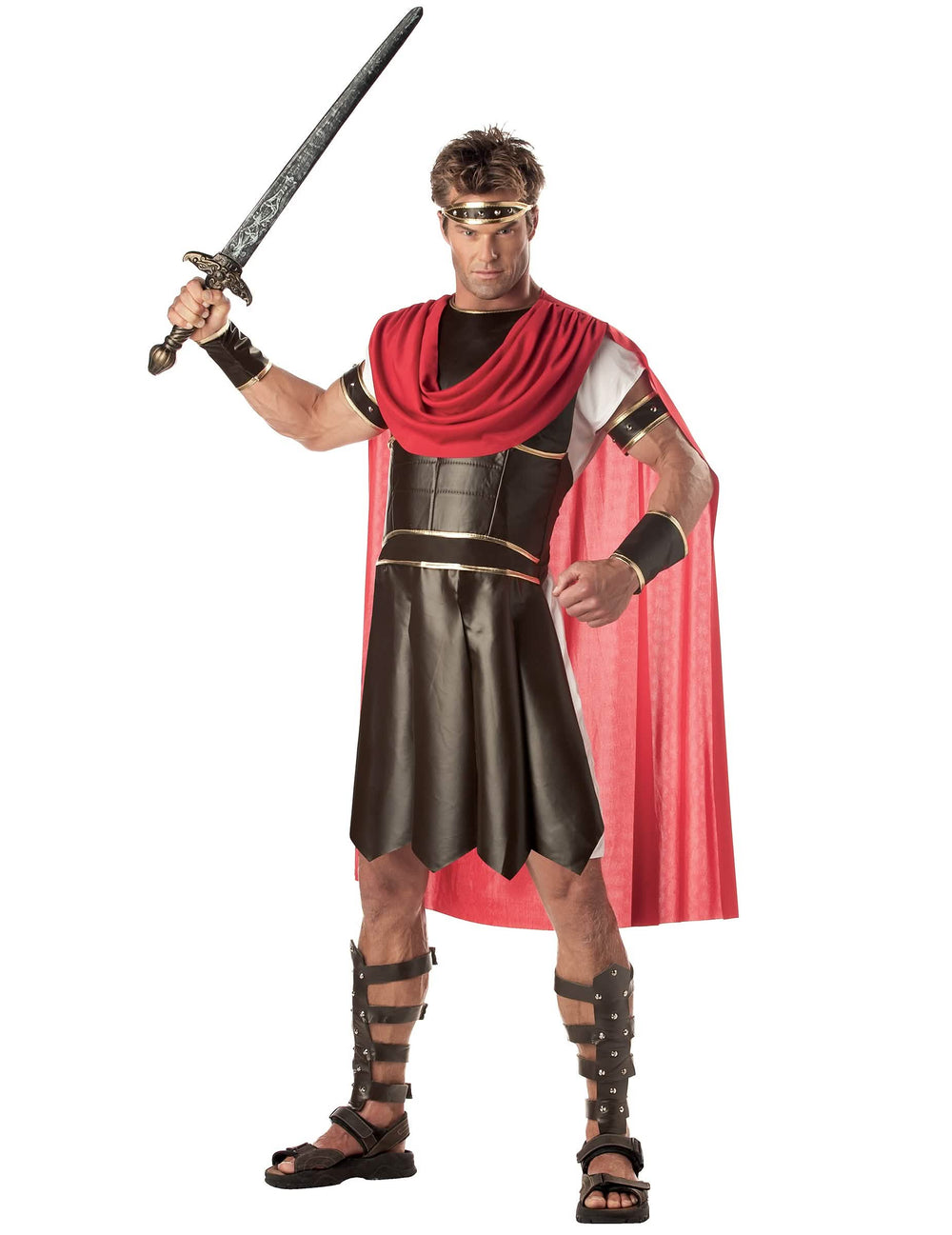 Kostým Spartacus pro muže černá a červená s pláštěm