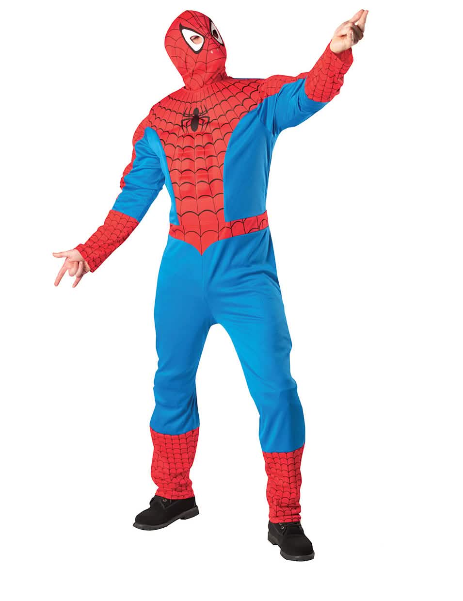 Kostým Spider-Man pro dospělého červená a modrá s hrudníkem a kuklou