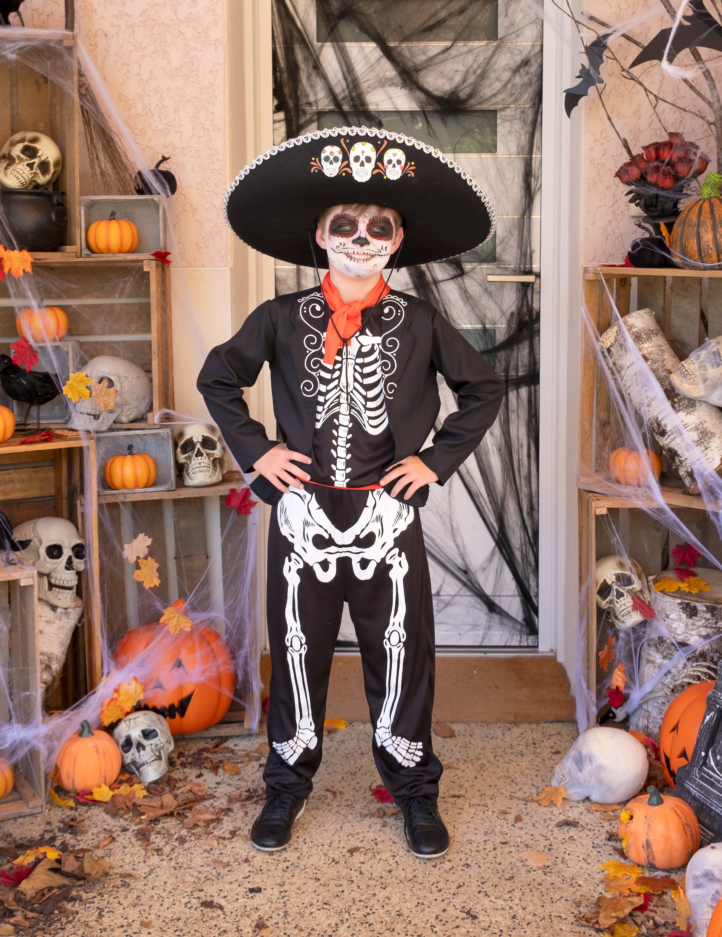Chlapecký kostým kostlivce ke Dni mrtvých