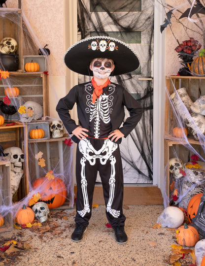 Chlapecký kostým kostlivce ke Dni mrtvých