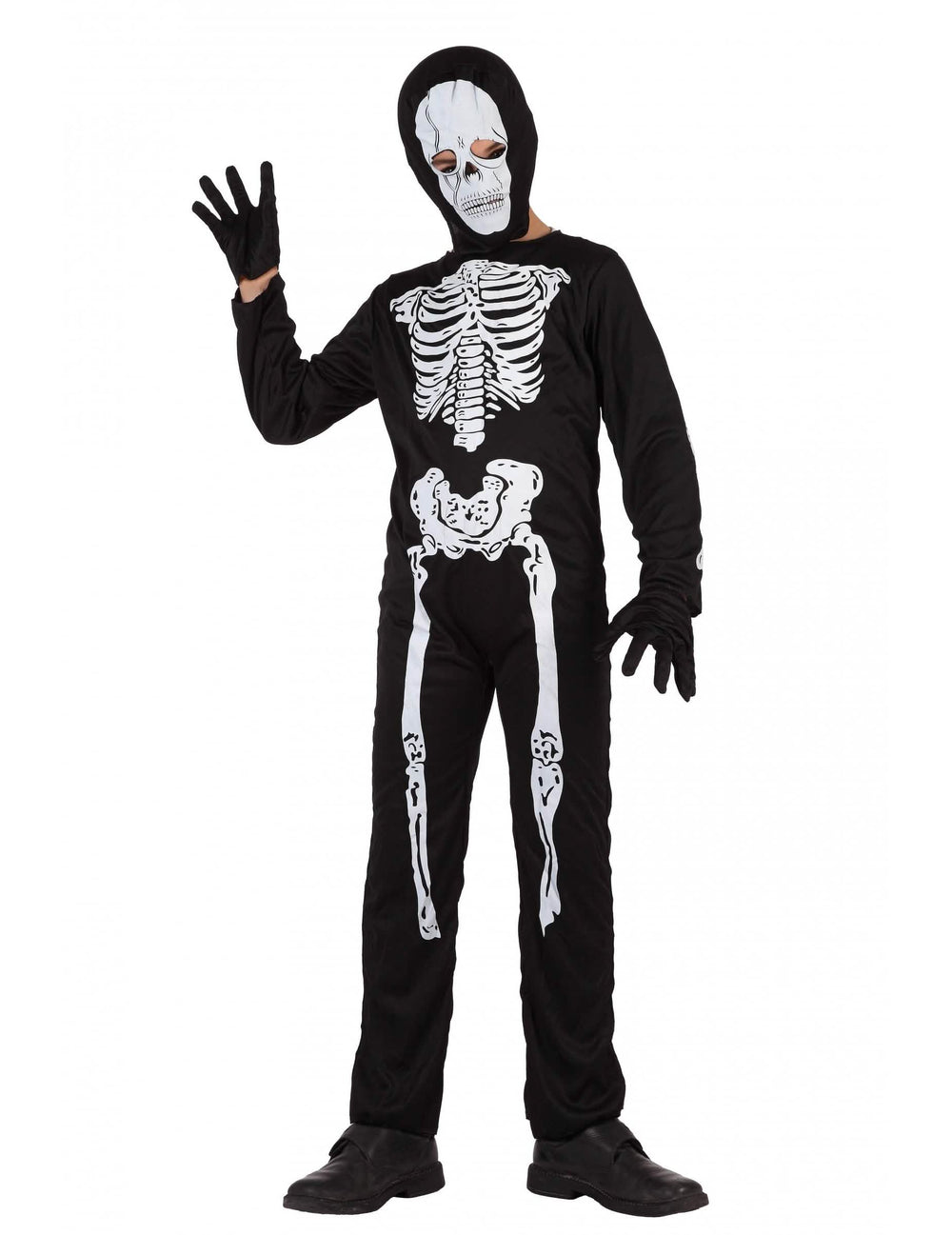 Kostým kostry na halloween pro dítě černá a bílá