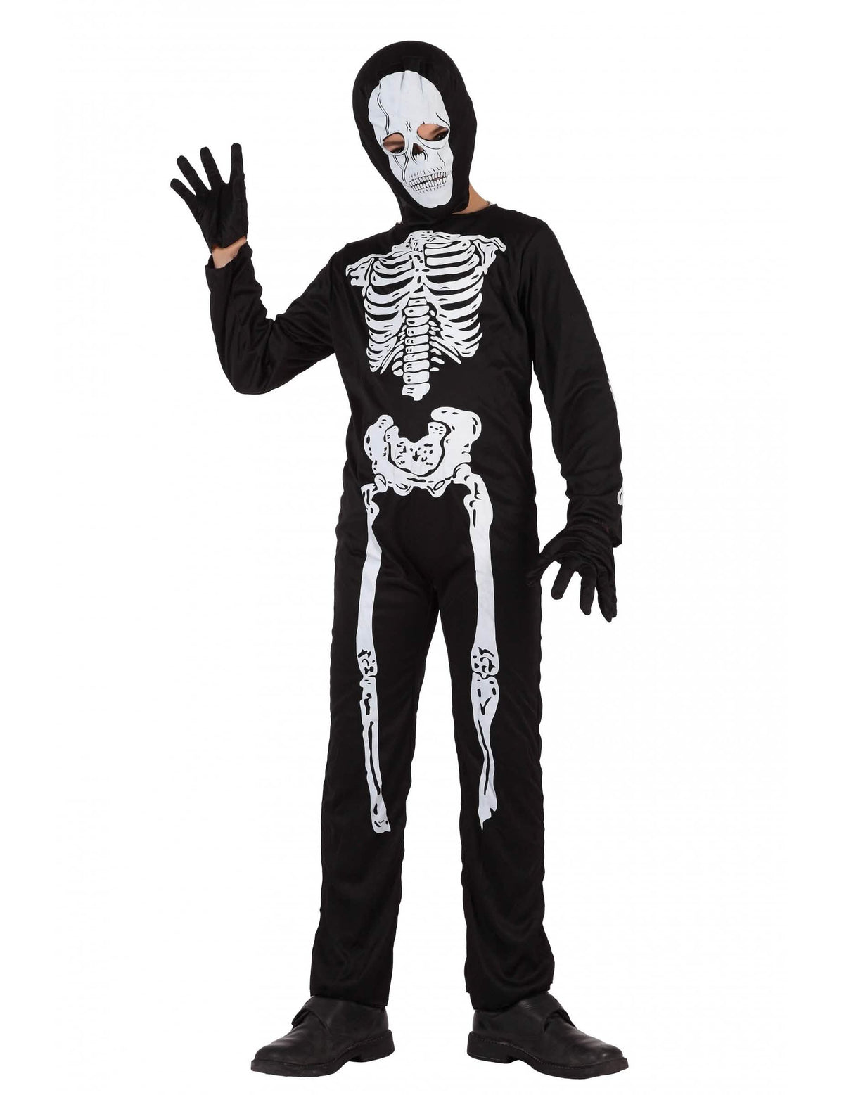 Kostým kostry na halloween pro dítě černá a bílá