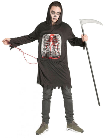 Blutiger Sensenmann Halloween-Kostüm für Herren schwarz-weiss-rot