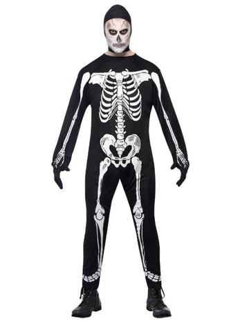 Pánský kostým kostlivce s kapucí na Halloween
