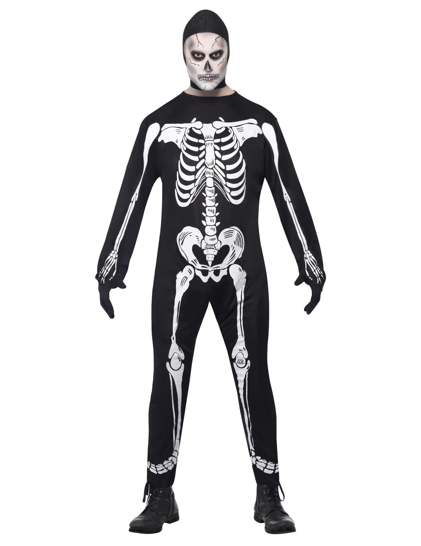 Pánský kostým kostlivce s kapucí na Halloween