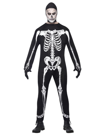 Pánský kostým kostlivce s kapucí na Halloween