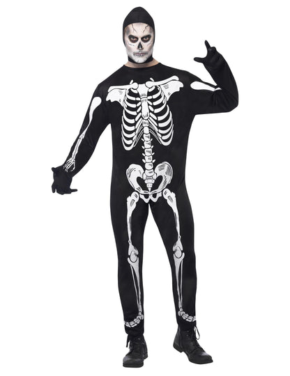 Pánský kostým kostlivce s kapucí na Halloween