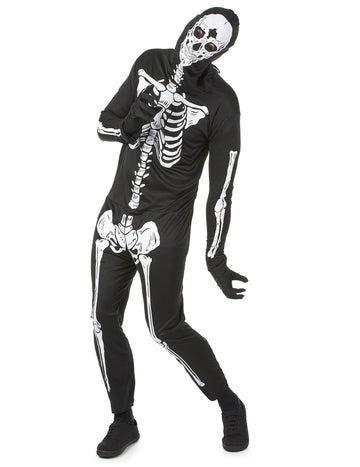 Pánský kostým černé kostry na Halloween