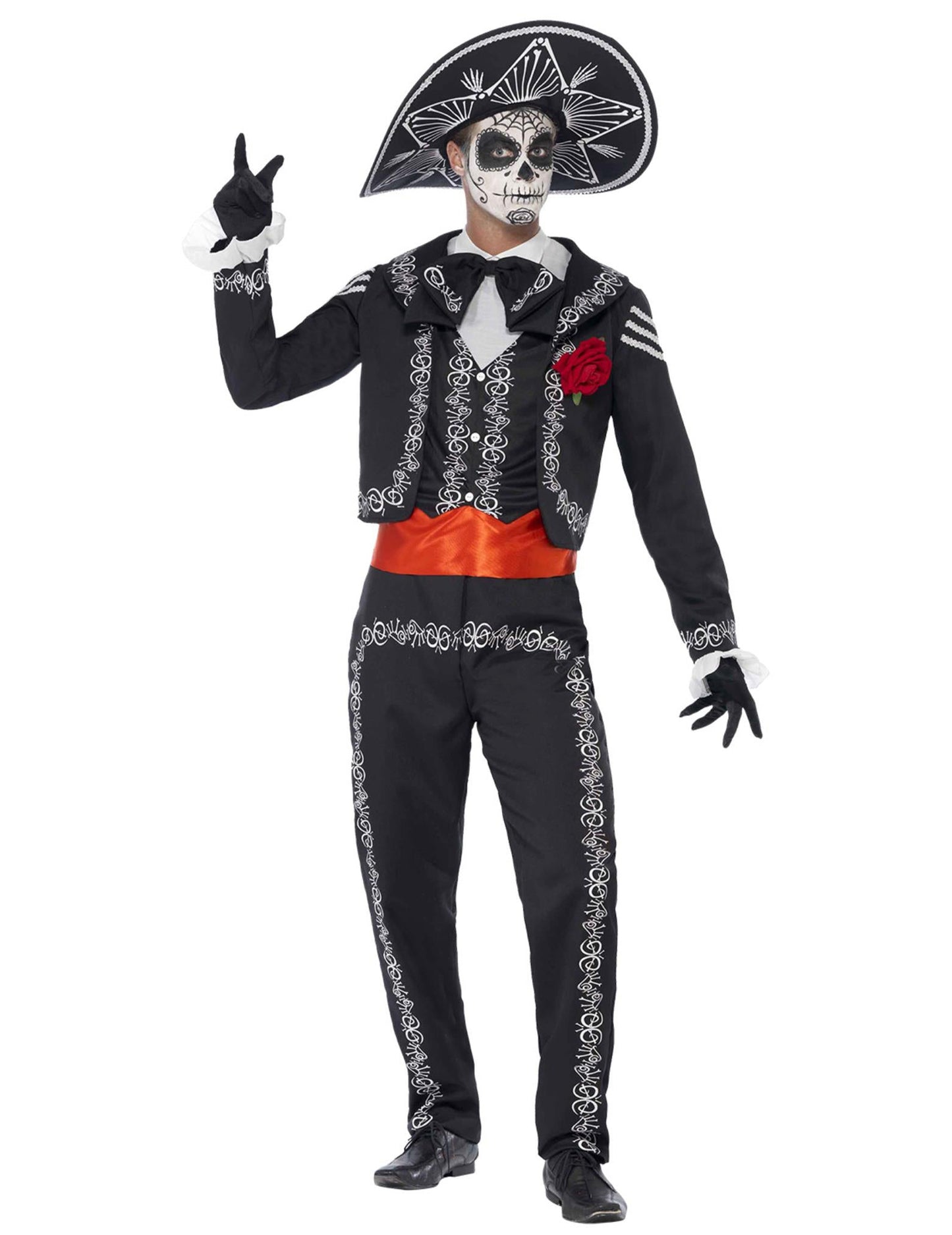 Mexická kostra maskovaná muž dia de los muertos