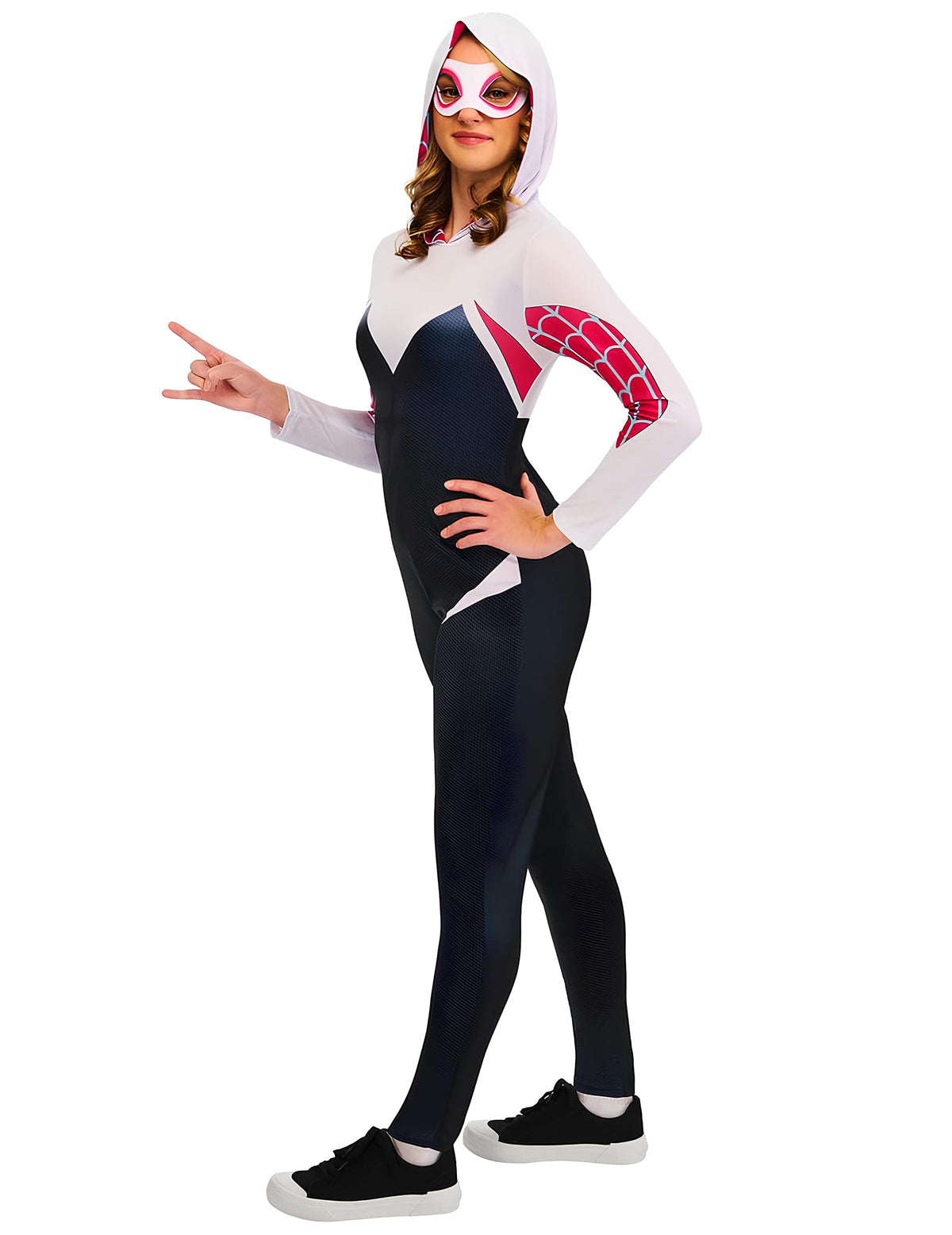 Vue de profil du déguisement Ghost-Spider pour femme