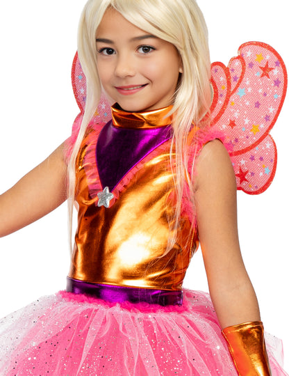 Gros plan sur le bustier du déguisement Stella Winx™ pour fille