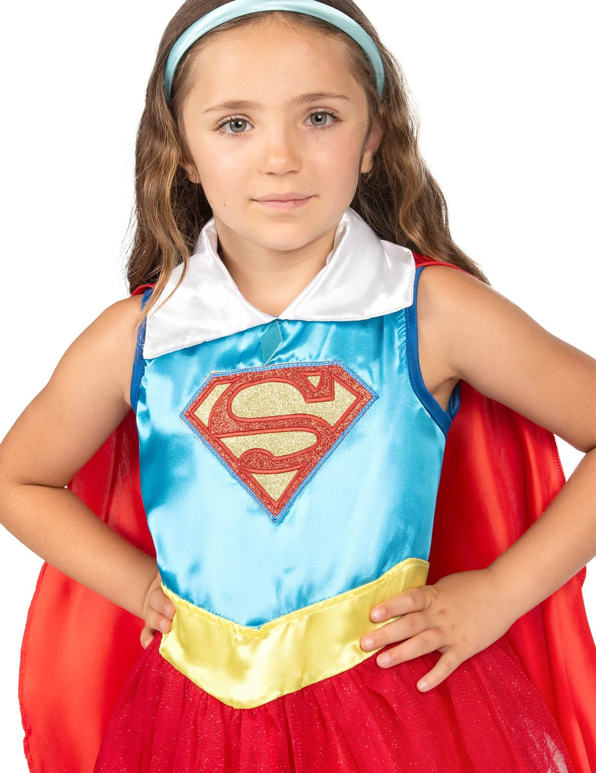 Detail na hrudní část kostýmu Supergirl DC Super Hero Girls
