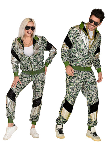 Teplákový kostým pro dospělé - dolarová bankovka