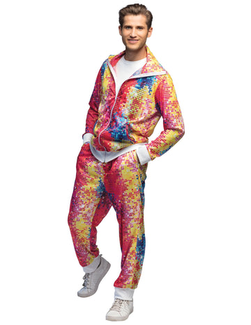 Pánský barevný diskotékový teplákový kostým