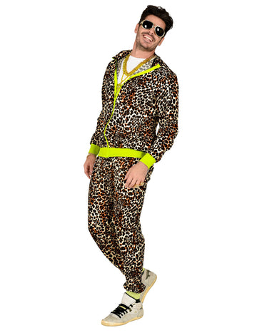 Teplákový kostým leoparda z 80. let pro dospělé