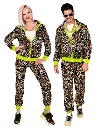 Teplákový kostým leoparda z 80. let pro dospělé