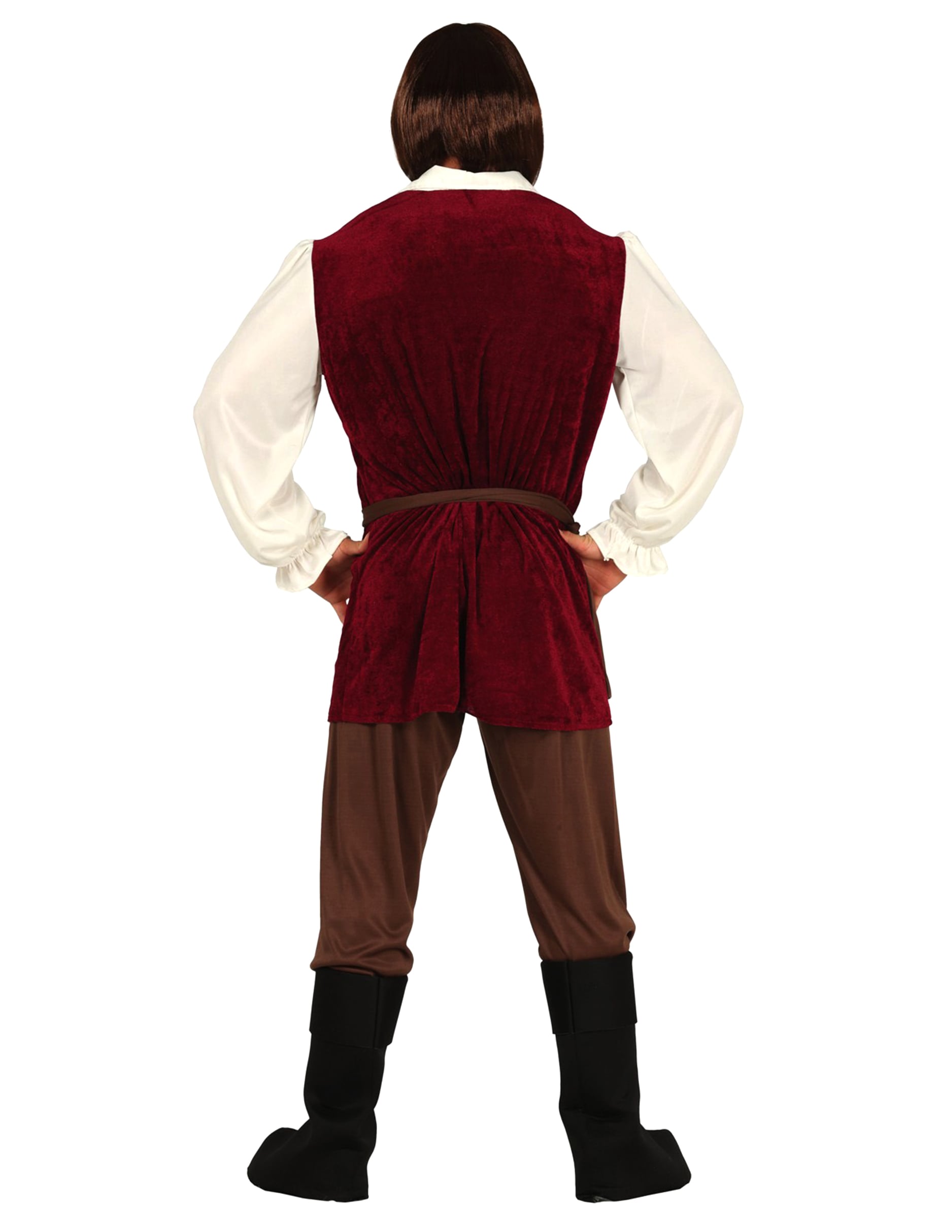 Vue de dos du déguisement tavernier médiéval pour homme