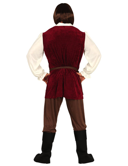 Vue de dos du déguisement tavernier médiéval pour homme