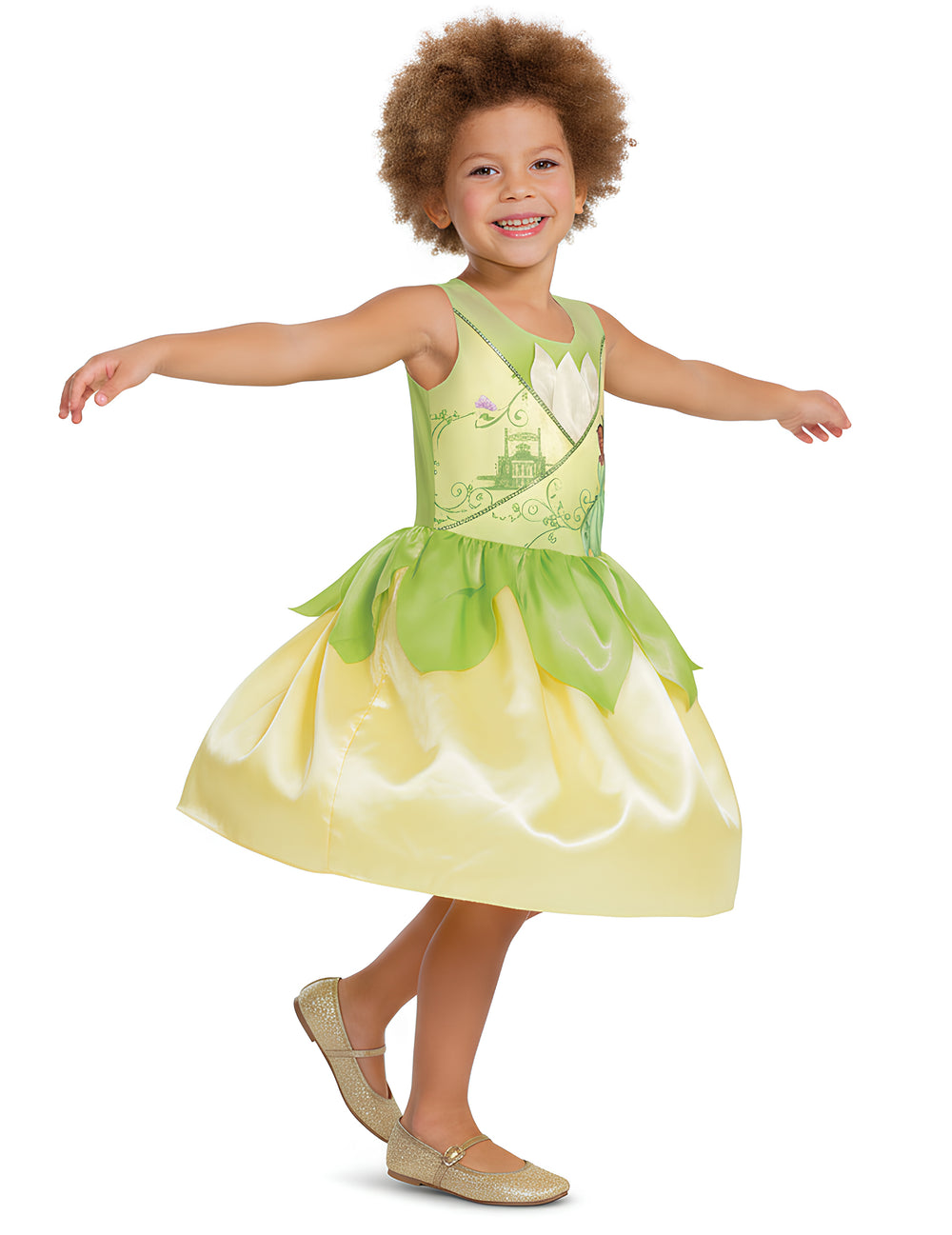 Vue de profil du déguisement Tiana La princesse et la grenouille pour fille