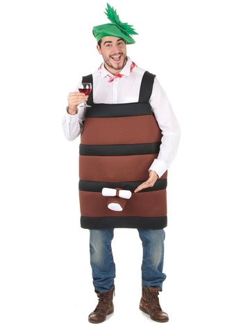 Witziges Weinfass-Kostüm für Herren braun