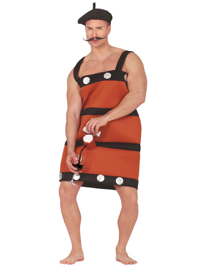 Humorný kostým sudu na víno pro dospělé 