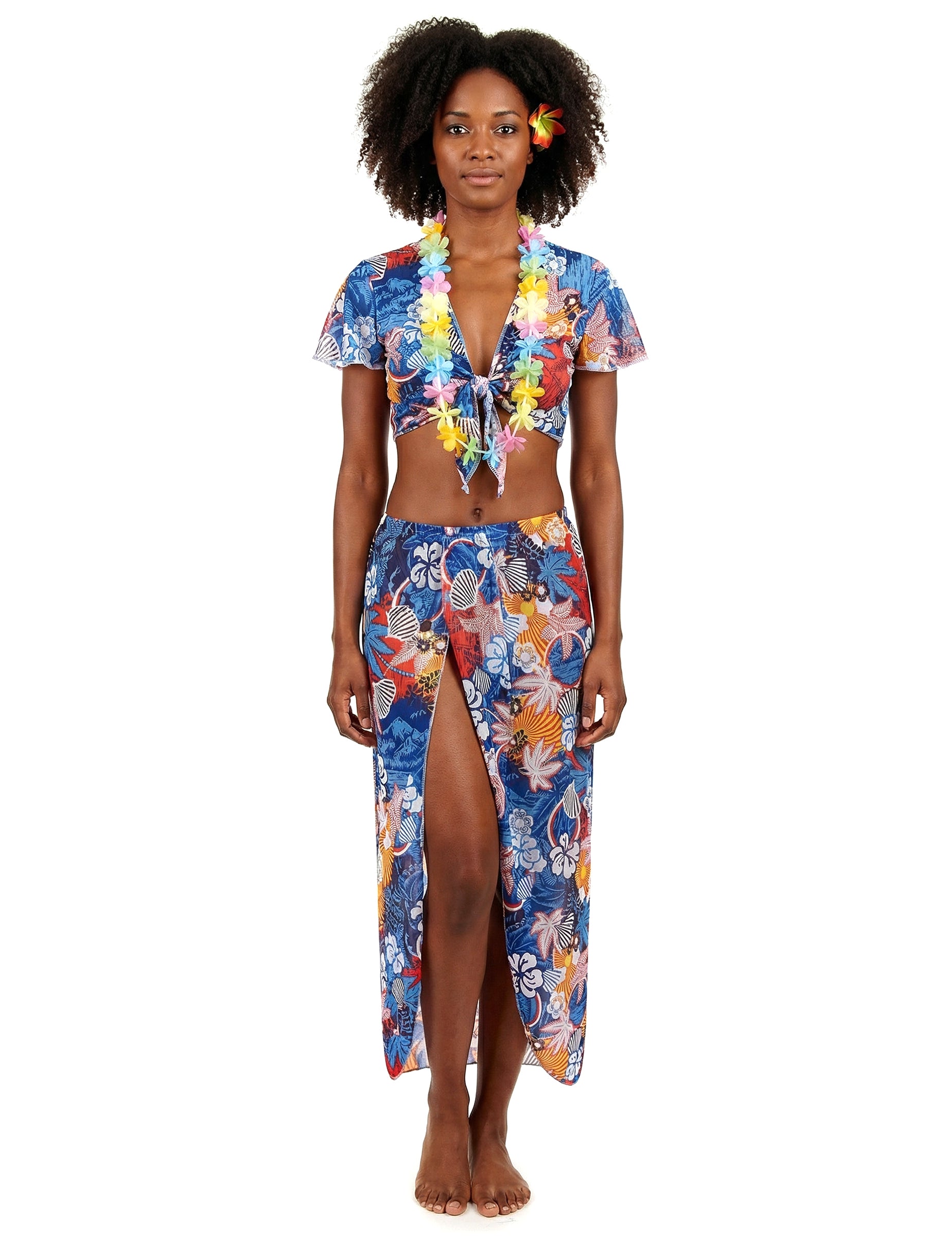 Pohled zepředu na havajský turistický kostým