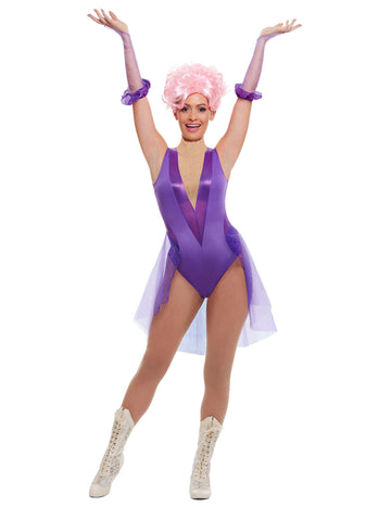 Trapezkünstlerin-Damenkostüm für Fasching Darstellerin violett