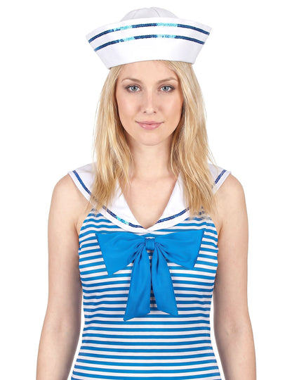 Matrosen-Kostüm in weiß-blau für Damen