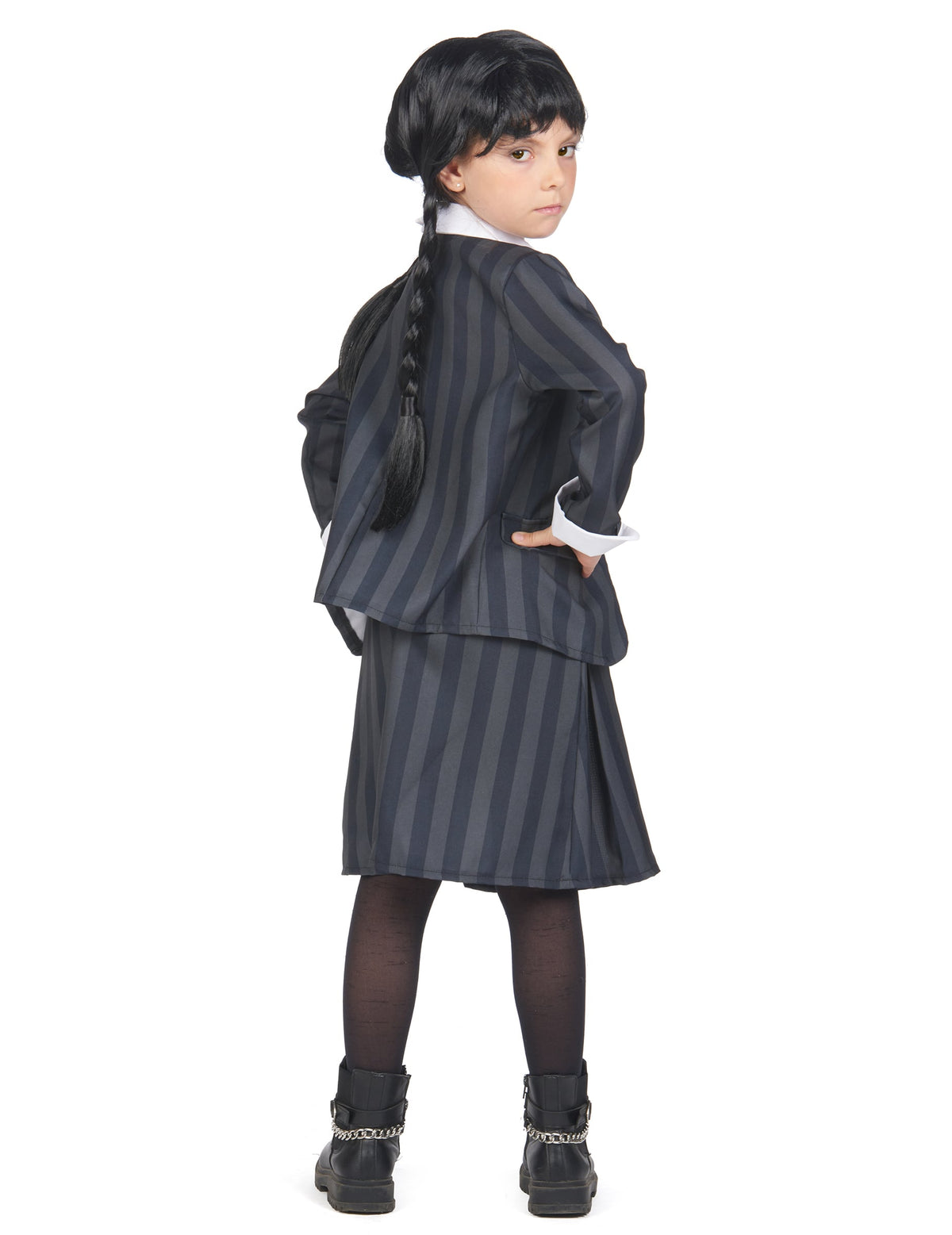 Vue de dos du déguisement uniforme scolaire gothique pour enfant
