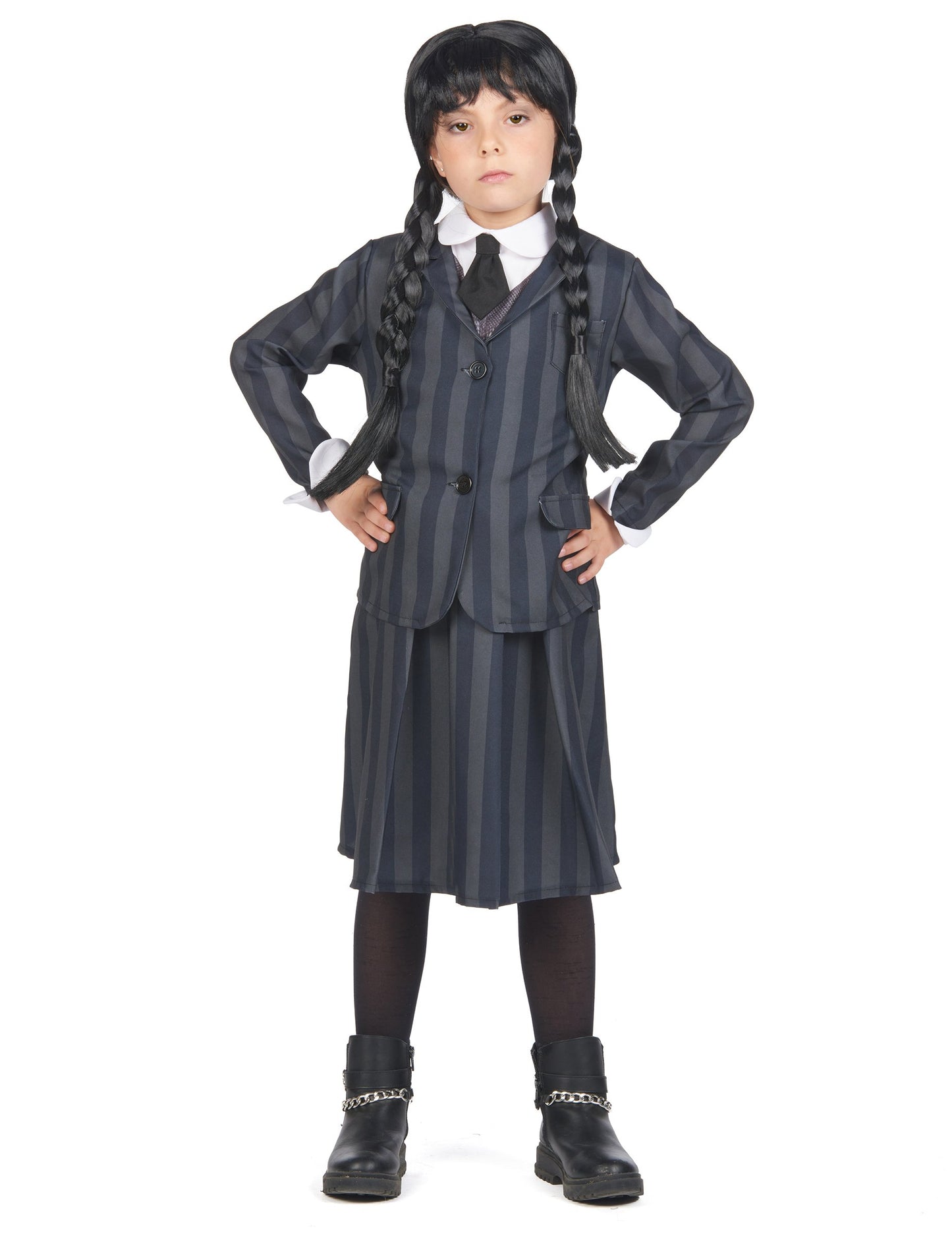 Vue de face du déguisement uniforme scolaire gothique pour enfant