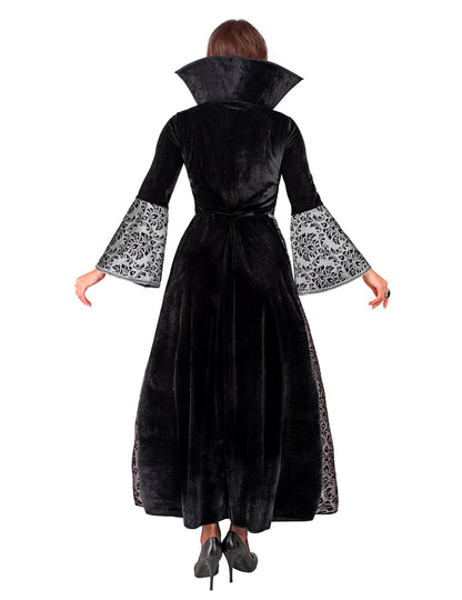 Déguisement vampire baroque noir et argent femme