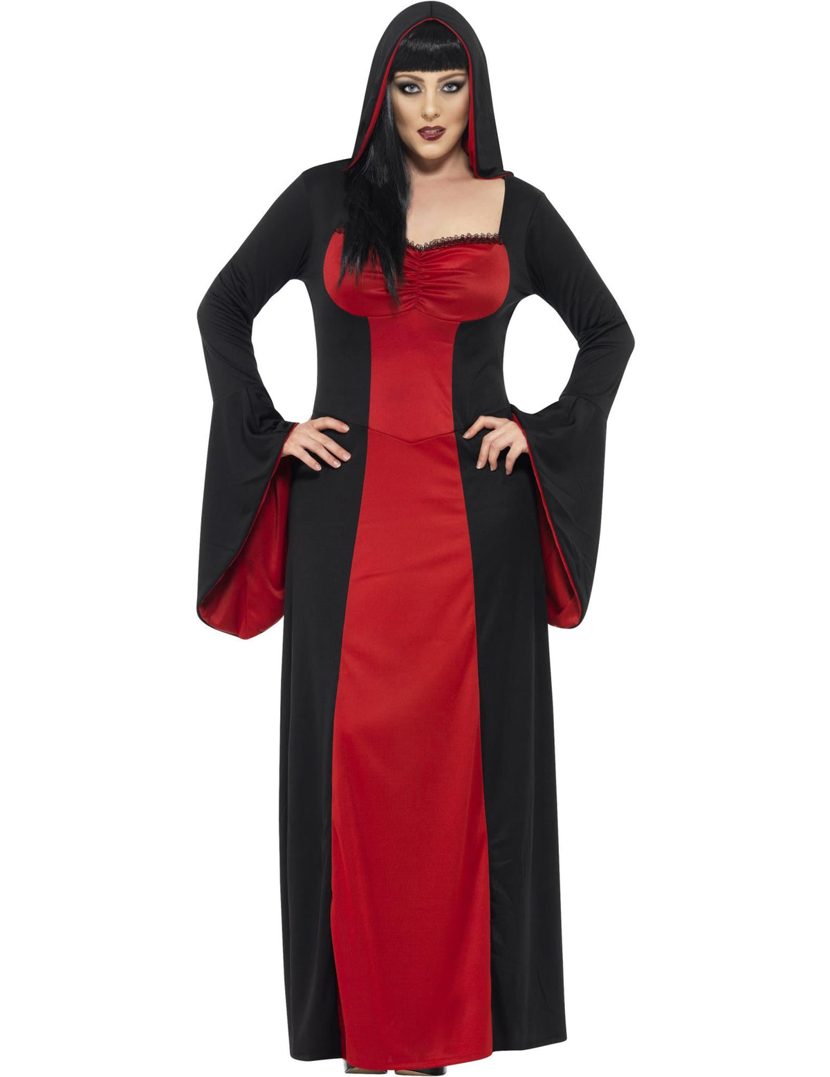 Vue de face du déguisement de vampire pour femme