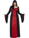 Vue de face du déguisement de vampire pour femme