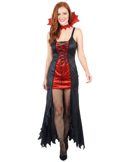 Dámský červenočerný upírský kostým na Halloween