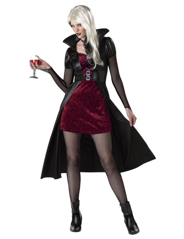Dámský kostým červeného upíra na Halloween