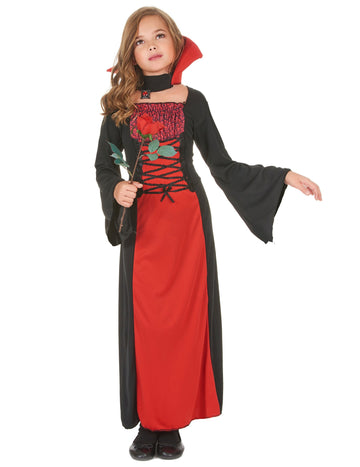 Dlouhý dívčí upírský kostým na Halloween