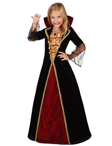 Elegantní halloweenský kostým upírky pro dívky