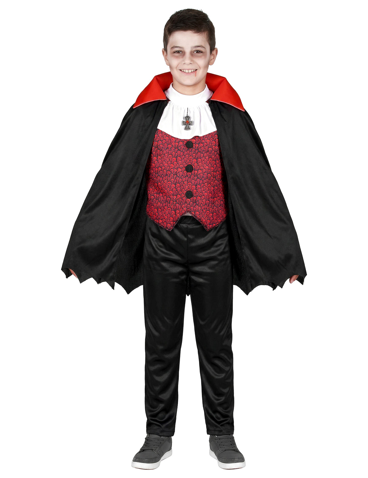 Vue de face du déguisement de vampire pour garçon