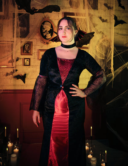 Dámský červenočerný upírský kostým
