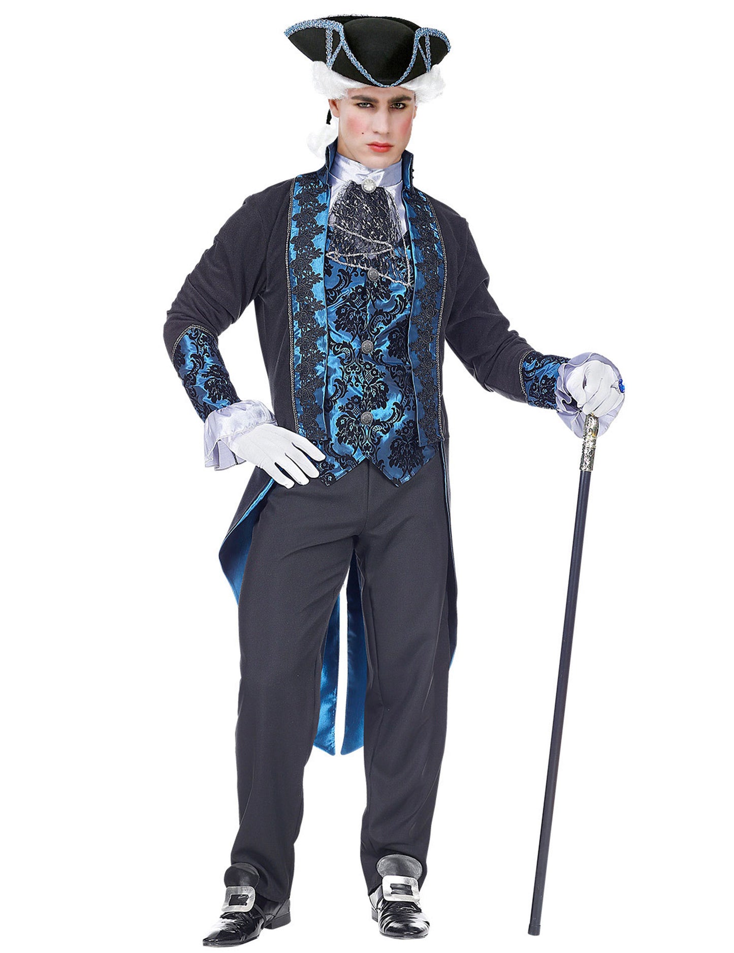Pánský modrý viktoriánský kostým upíra