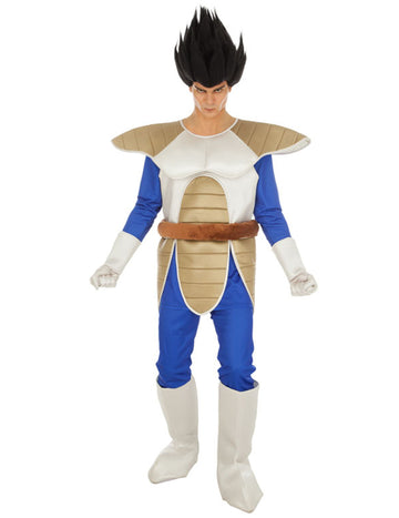 Déguisement Vegeta Dragon Ball™ pour homme bleu et blanc avec armure et perruque noire