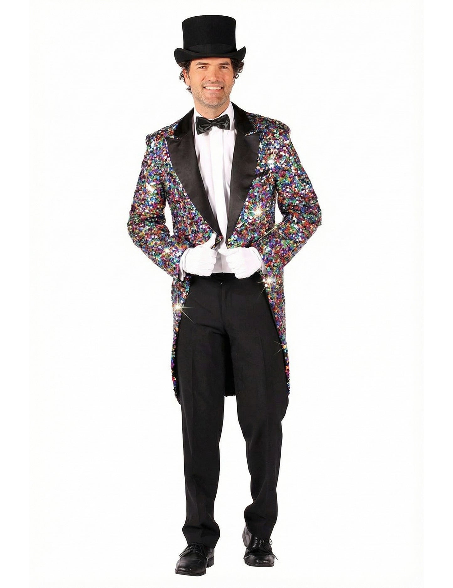 Déguisement veste de Carnaval à paillettes pour homme multicolore